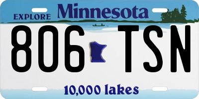 MN license plate 806TSN