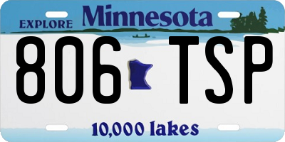 MN license plate 806TSP