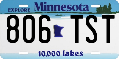 MN license plate 806TST