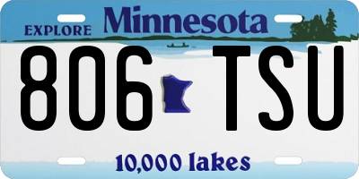 MN license plate 806TSU