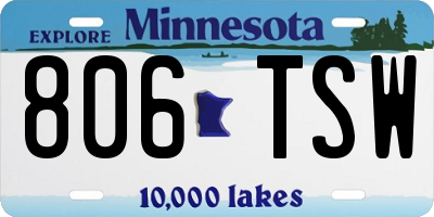 MN license plate 806TSW