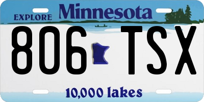 MN license plate 806TSX