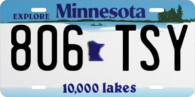 MN license plate 806TSY