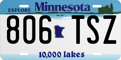 MN license plate 806TSZ