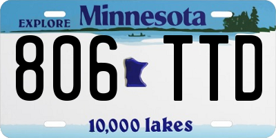 MN license plate 806TTD