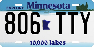 MN license plate 806TTY