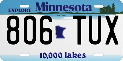 MN license plate 806TUX