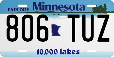 MN license plate 806TUZ