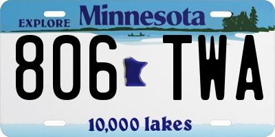 MN license plate 806TWA