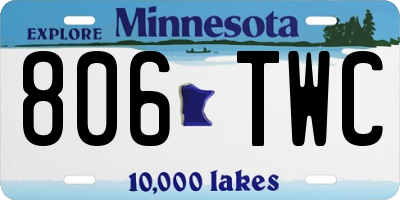 MN license plate 806TWC
