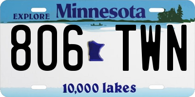 MN license plate 806TWN
