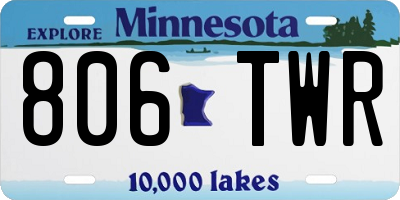 MN license plate 806TWR