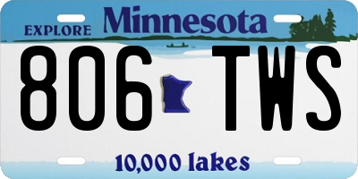 MN license plate 806TWS