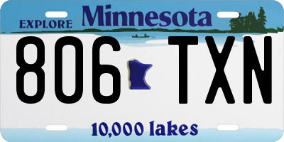 MN license plate 806TXN