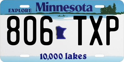MN license plate 806TXP