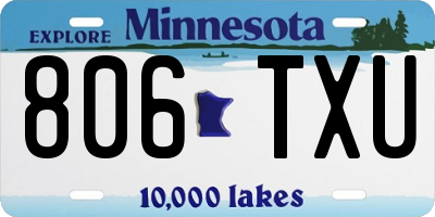 MN license plate 806TXU