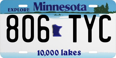 MN license plate 806TYC