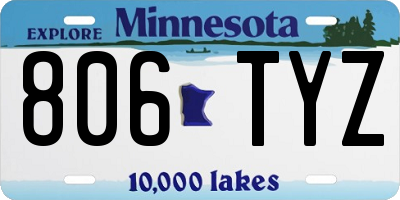 MN license plate 806TYZ