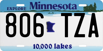 MN license plate 806TZA