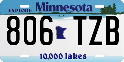 MN license plate 806TZB
