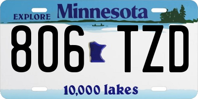 MN license plate 806TZD