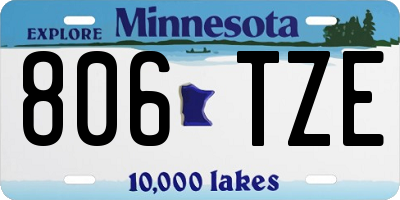 MN license plate 806TZE