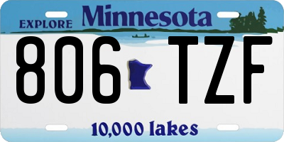 MN license plate 806TZF