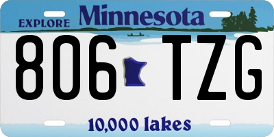 MN license plate 806TZG