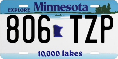 MN license plate 806TZP