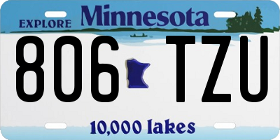 MN license plate 806TZU