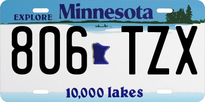 MN license plate 806TZX