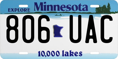 MN license plate 806UAC