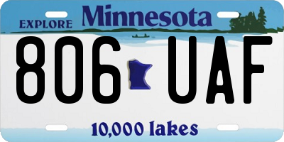 MN license plate 806UAF