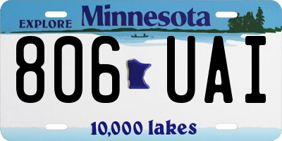 MN license plate 806UAI