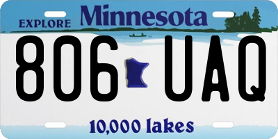 MN license plate 806UAQ