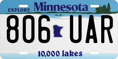 MN license plate 806UAR