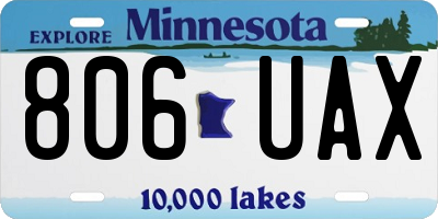 MN license plate 806UAX