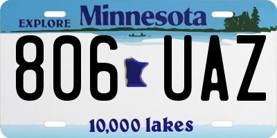 MN license plate 806UAZ