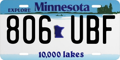 MN license plate 806UBF