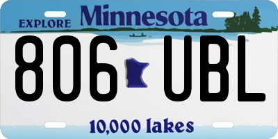 MN license plate 806UBL