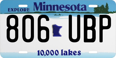 MN license plate 806UBP