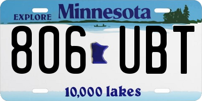 MN license plate 806UBT