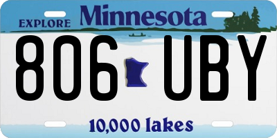 MN license plate 806UBY