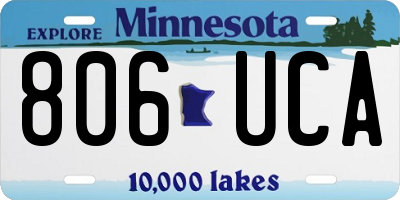 MN license plate 806UCA