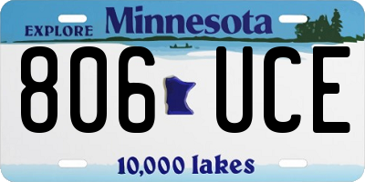 MN license plate 806UCE
