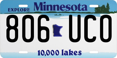 MN license plate 806UCO