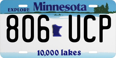 MN license plate 806UCP
