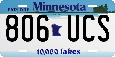 MN license plate 806UCS