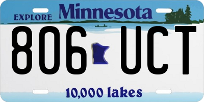 MN license plate 806UCT