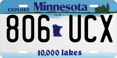 MN license plate 806UCX